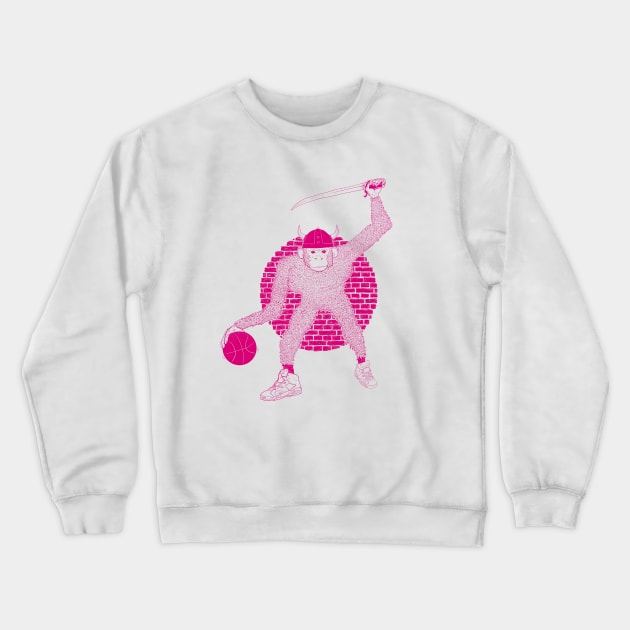 MONKEY VIKING BASKETBALL Crewneck Sweatshirt by strangethingsa